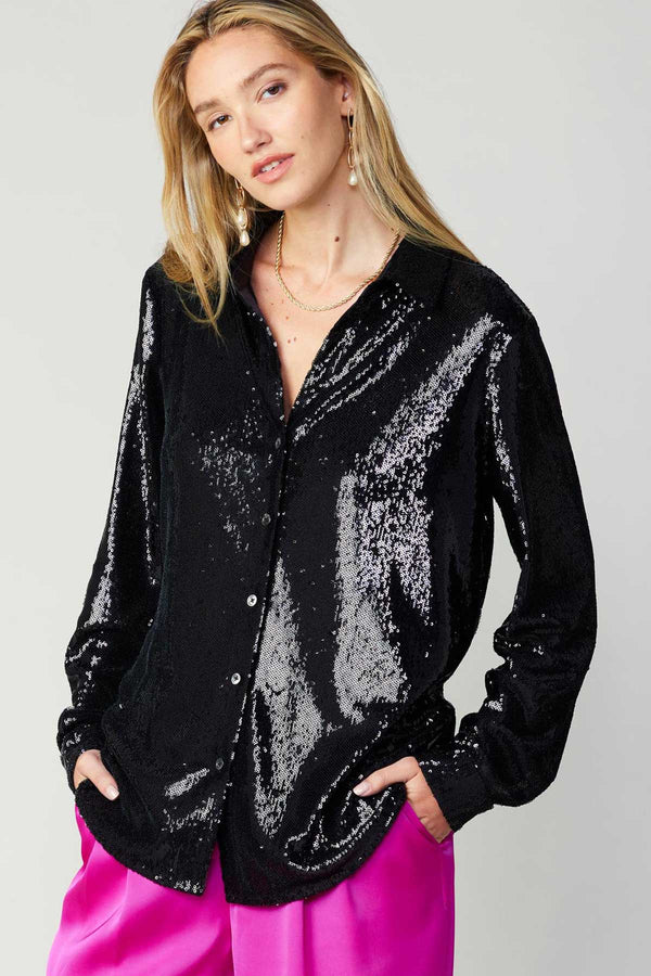 Glitter Button Down Shirt