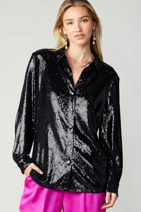 Glitter Button Down Shirt