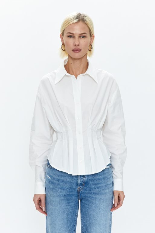 Julie Pleated Button Down Shirt