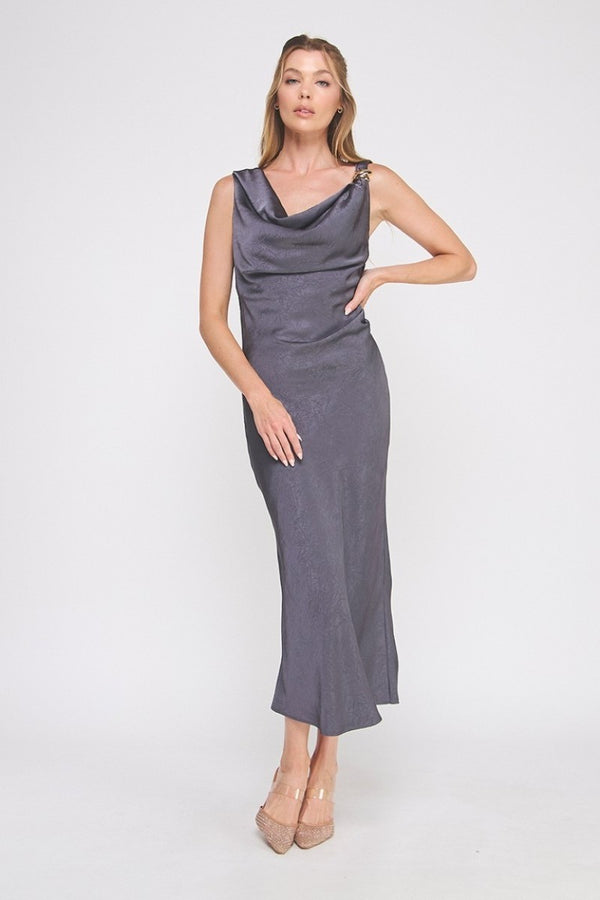 Dara Draped Midi Dress I Midnight