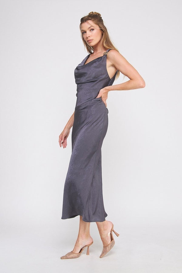Dara Draped Midi Dress I Midnight
