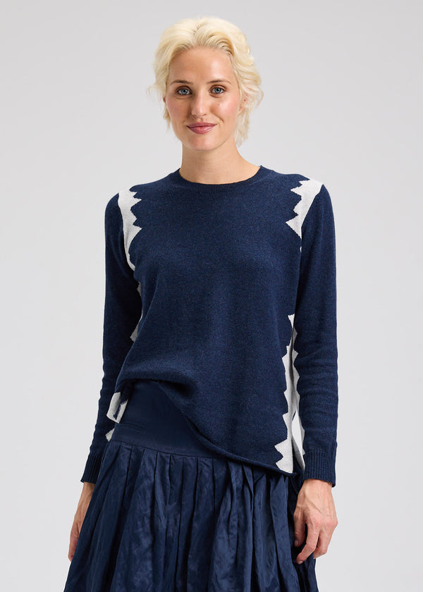 Jaggered Sweater I Dark Denim