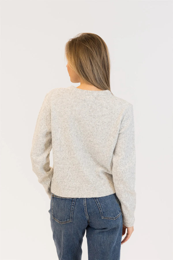 Aisha Pearl Cardigan I Light Grey