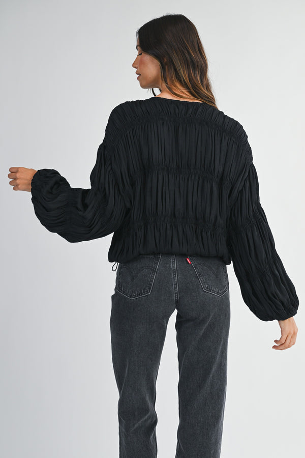 Shyla Pleated Blouse Jacket