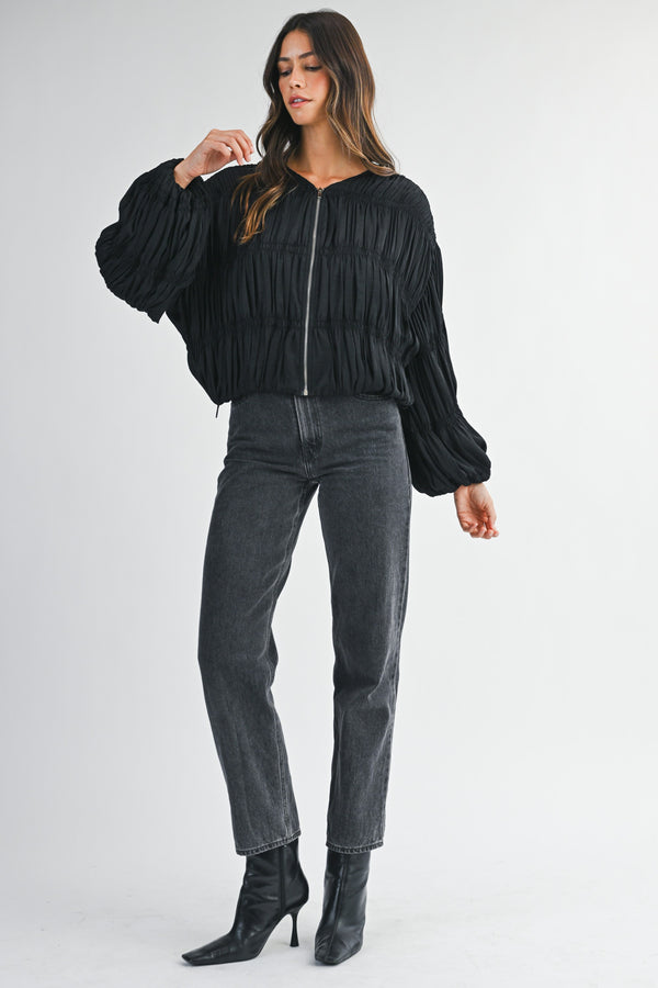 Shyla Pleated Blouse Jacket