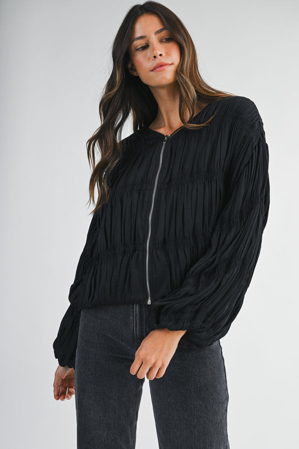 Shyla Pleated Blouse Jacket