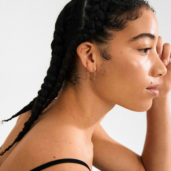 Between Hoop Earrings I Gold Plated