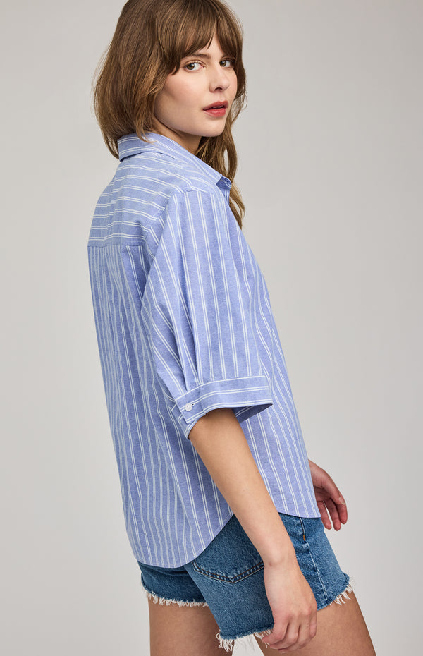 Blaire Button Down Shirt I Ocean Stripe