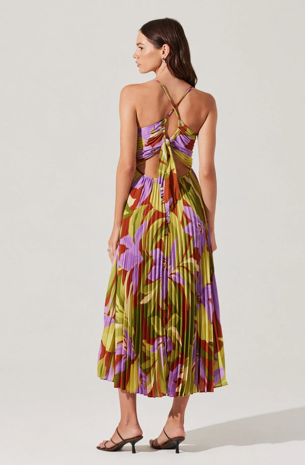 Blythe Midi Dress I Green Rust Floral