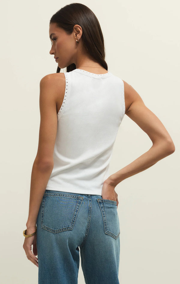 Clarke Rib Tank I White