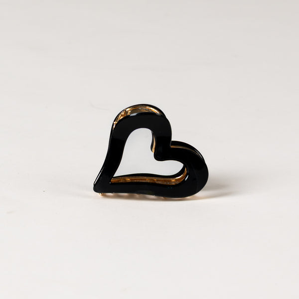 Lyla & Luxe Heart Claw Clip | Black Gold