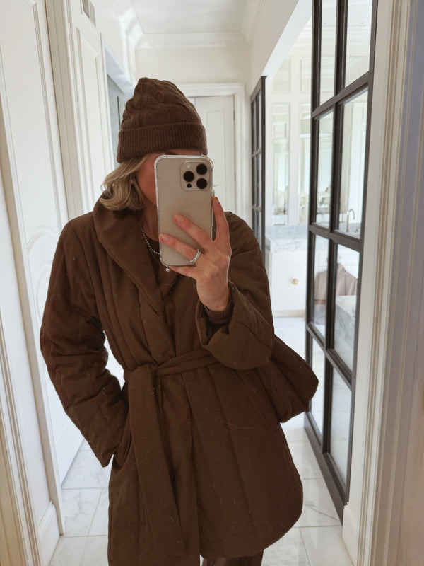 Quilted Robe Coat I Truffle