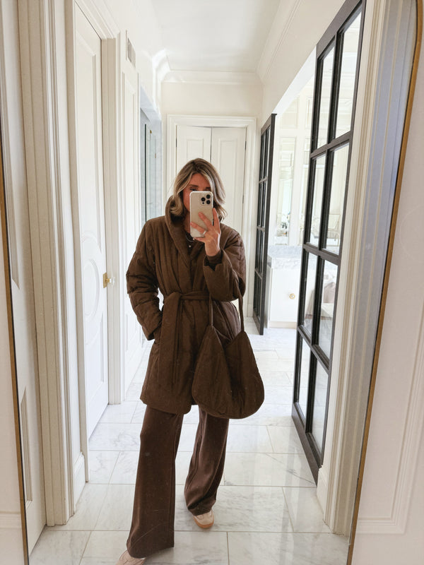 Quilted Robe Coat I Truffle