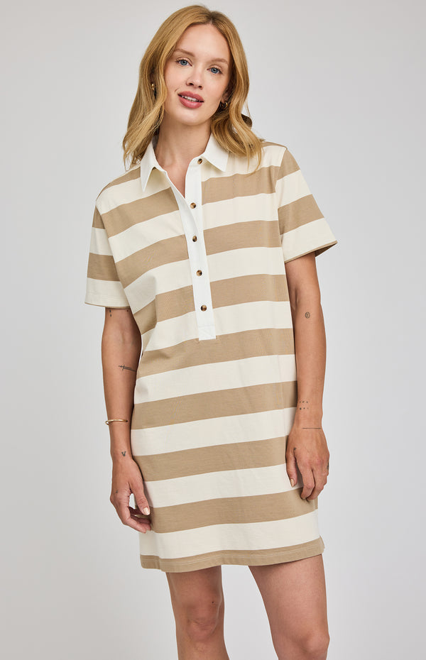 Colbie Dress I Khaki Stripe