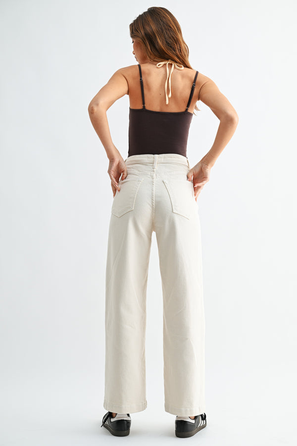 Patricia Patch Pocket Wide Leg I Cream