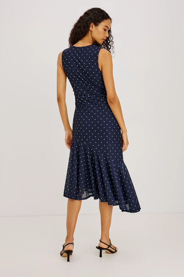 Daija Dress I Navy Polka Dot