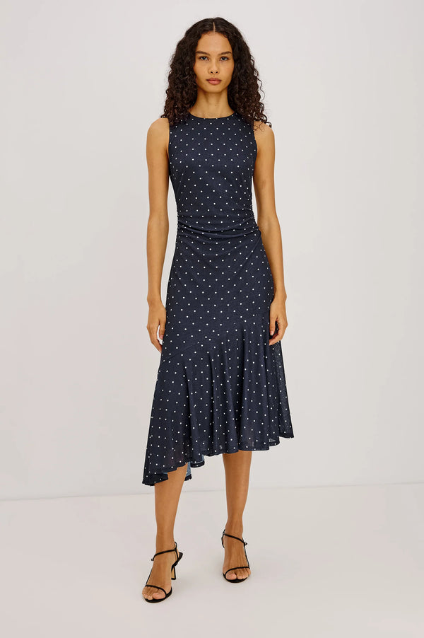 Daija Dress I Navy Polka Dot