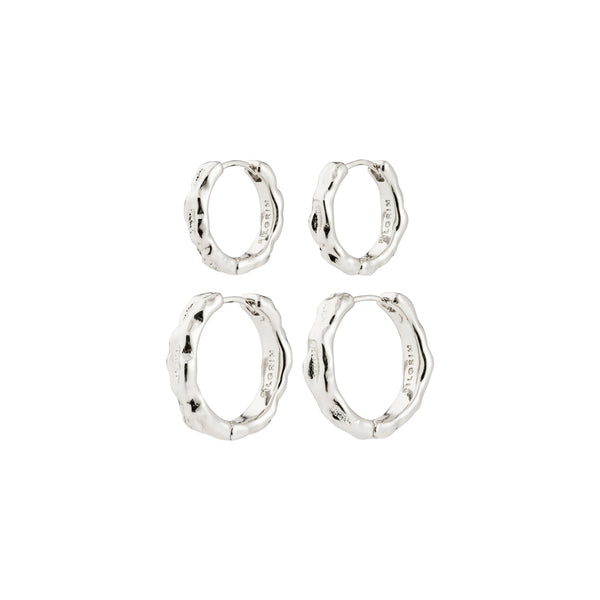 Darby Hoop Earrings 2 in 1 set I Silver Plated