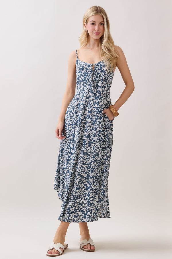 Cami Maxi Dress I Blue Floral