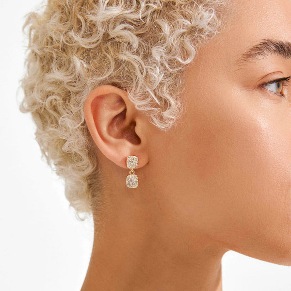 Ember Crystal Pendant Earrings I Gold Plated