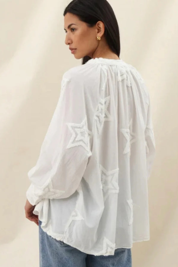 Estelle Star Detail Shirt I Ecru