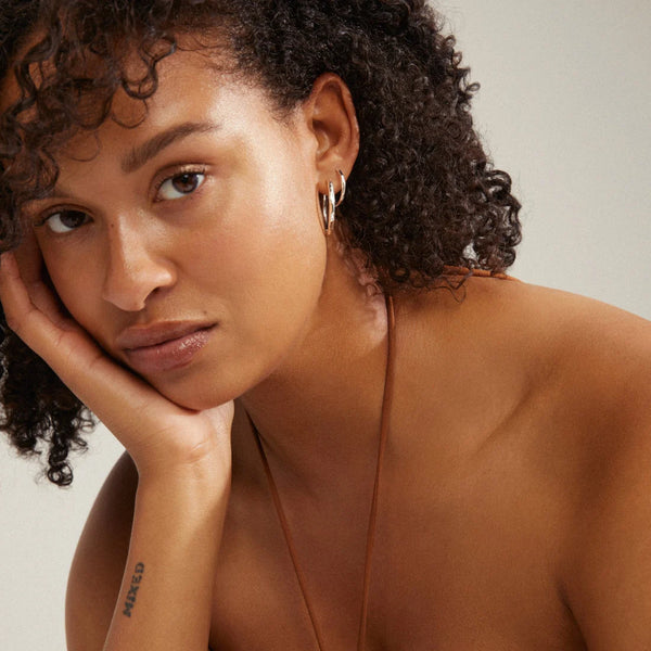 Eve Hoop Earrings 2 in 1 set I Silver Plated