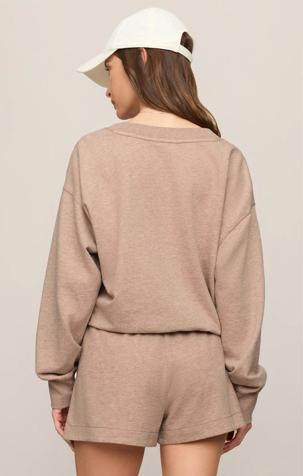 The Everyday V Neck Sweatshirt I Heather Ash