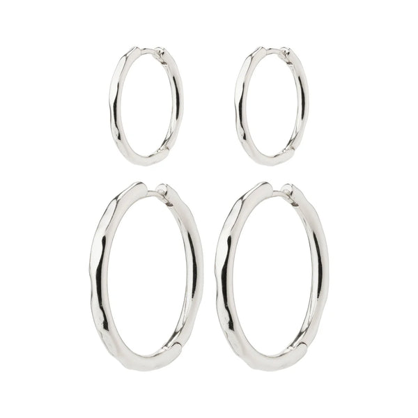 Eve Hoop Earrings 2 in 1 set I Silver Plated
