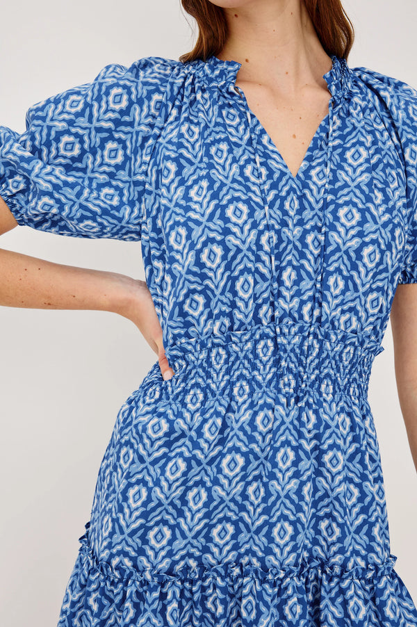 Fiorella Dress I Blue Ikat