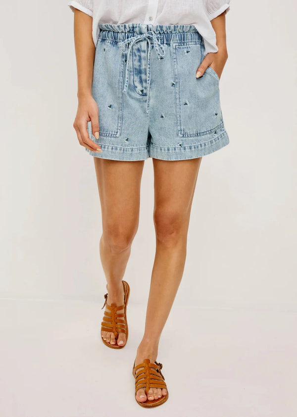 Foster Denim Shorts I Ivory Carnations