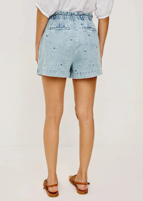 Foster Denim Shorts I Ivory Carnations
