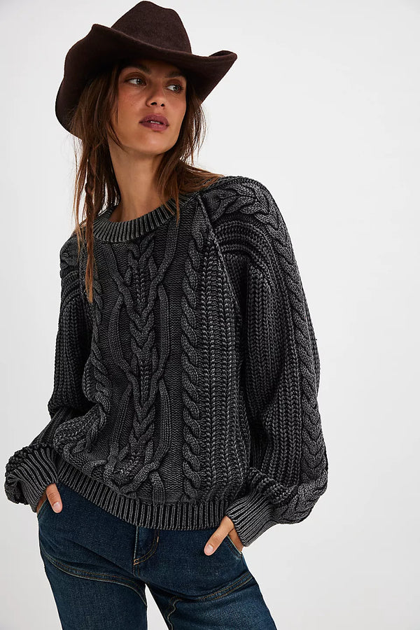 Frankie Cable Knit Sweater I Black