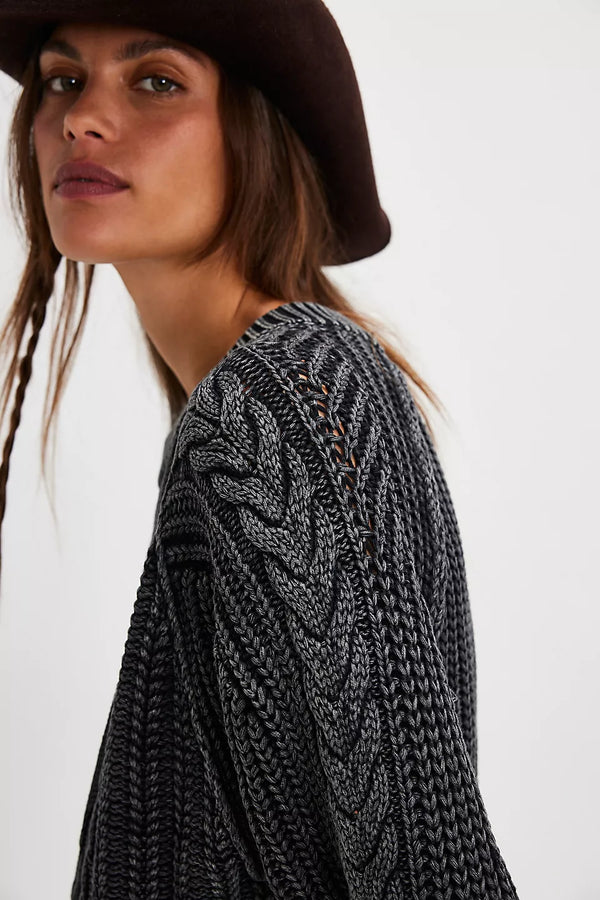 Frankie Cable Knit Sweater I Black