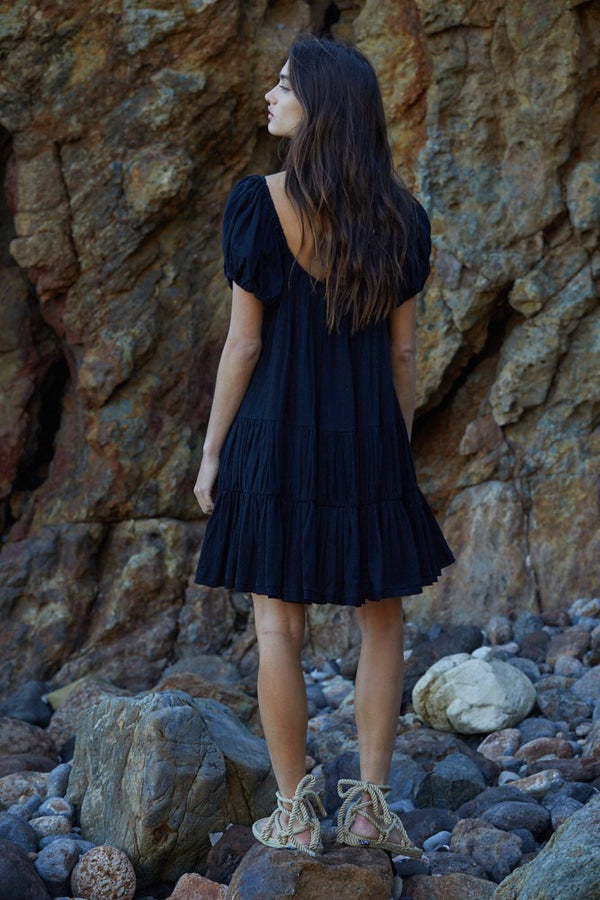 Gisella Ruffle Dress | Black