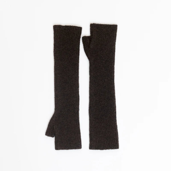 Lyla & Luxe Long Fingerless Gloves | Chocolate Brown