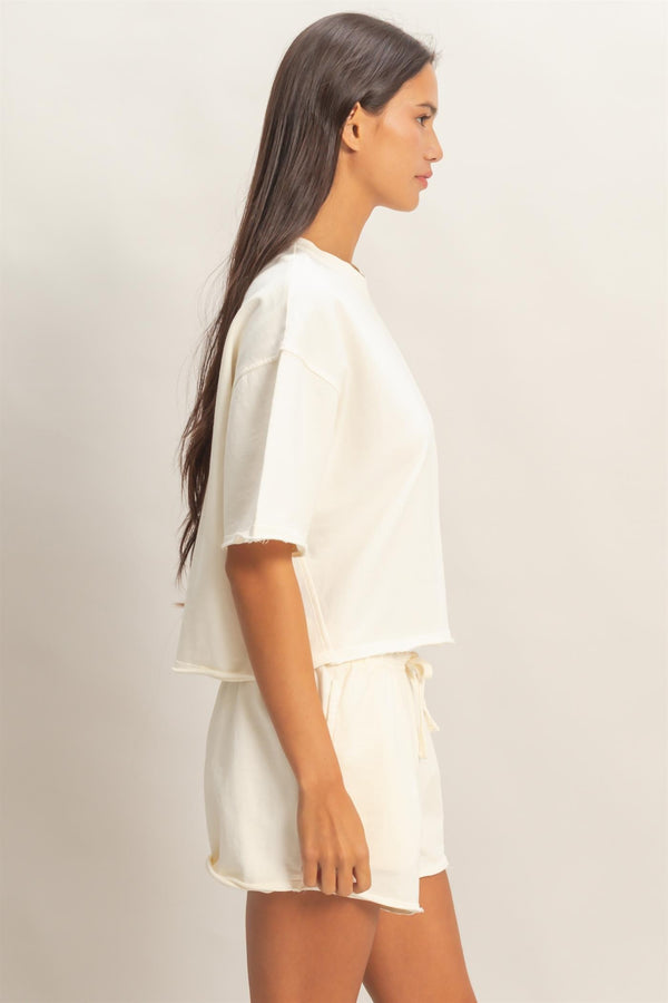 Grab and Go Short Set I Cream