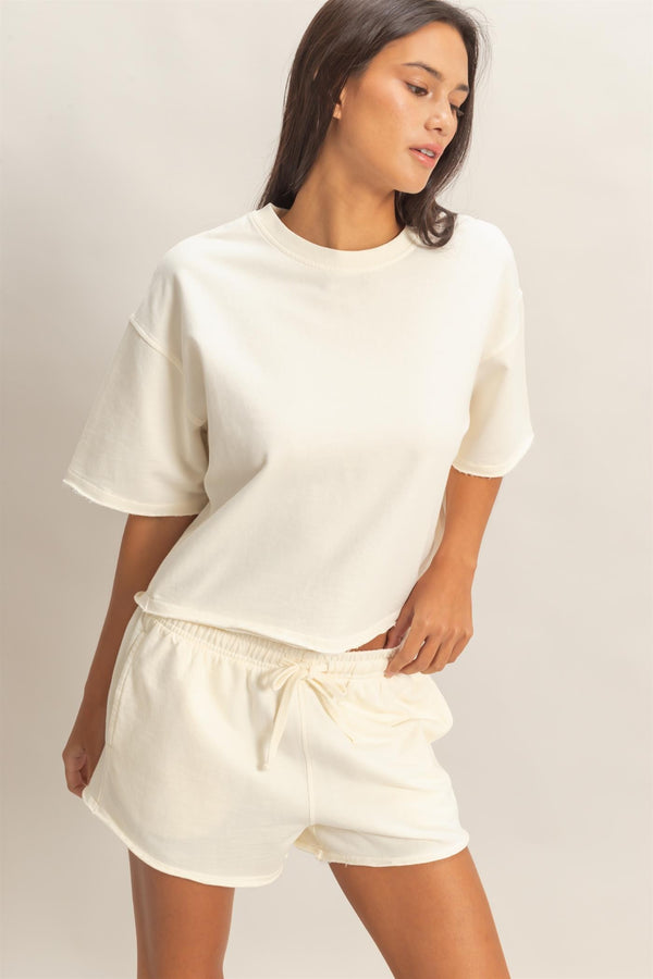 Grab and Go Short Set I Cream