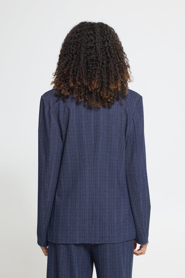 Marine Pinstripe Blazer