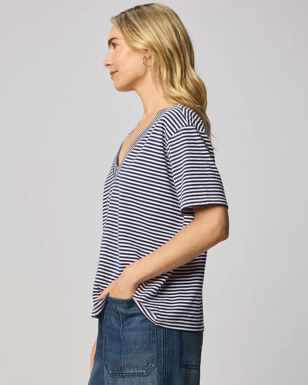 Kacey V-Neck Tee I Striped