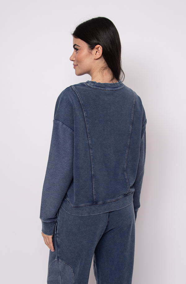 Kacey French Terry Pullover I Denim Blue
