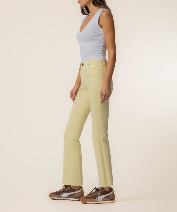 Kelsey High Rise Ankle Flare I Pastel Yellow