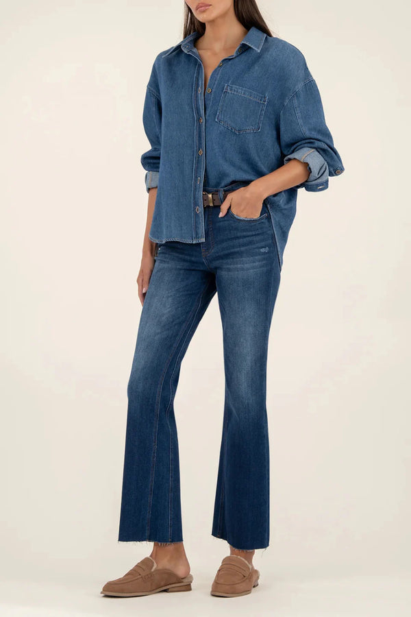 Kelsey High Rise Ankle Flare I Royal