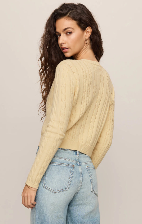 Cera Long Sleeve Cardigan I Lemon