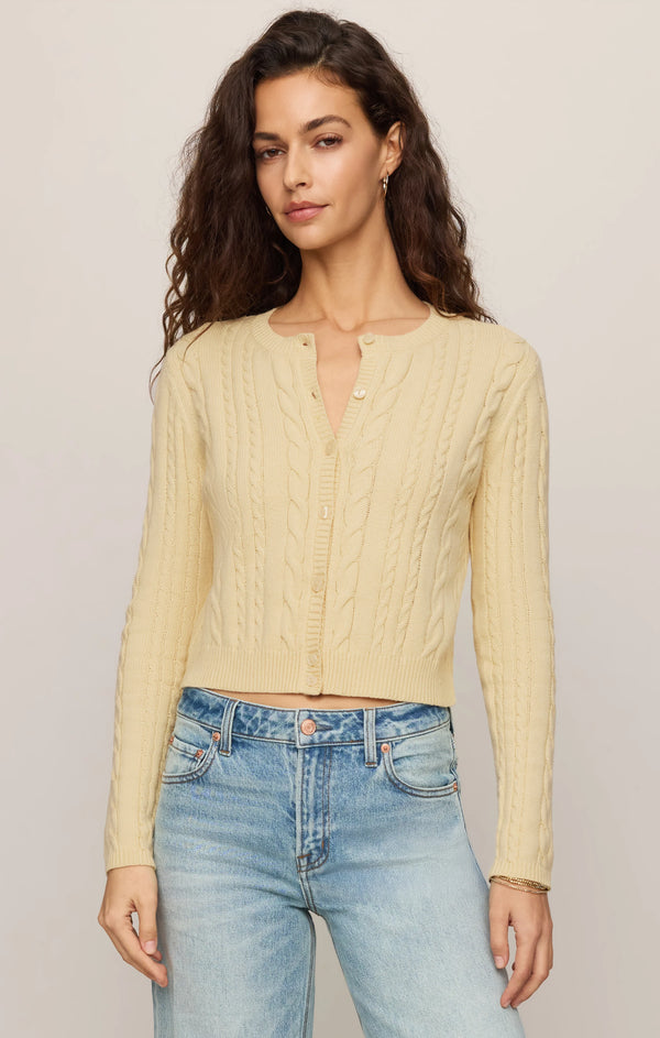 Cera Long Sleeve Cardigan I Lemon