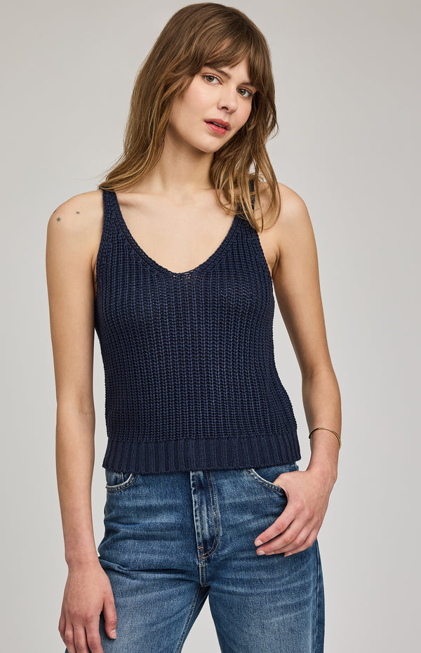 Lizzie Sweater Tank I Navy Blue