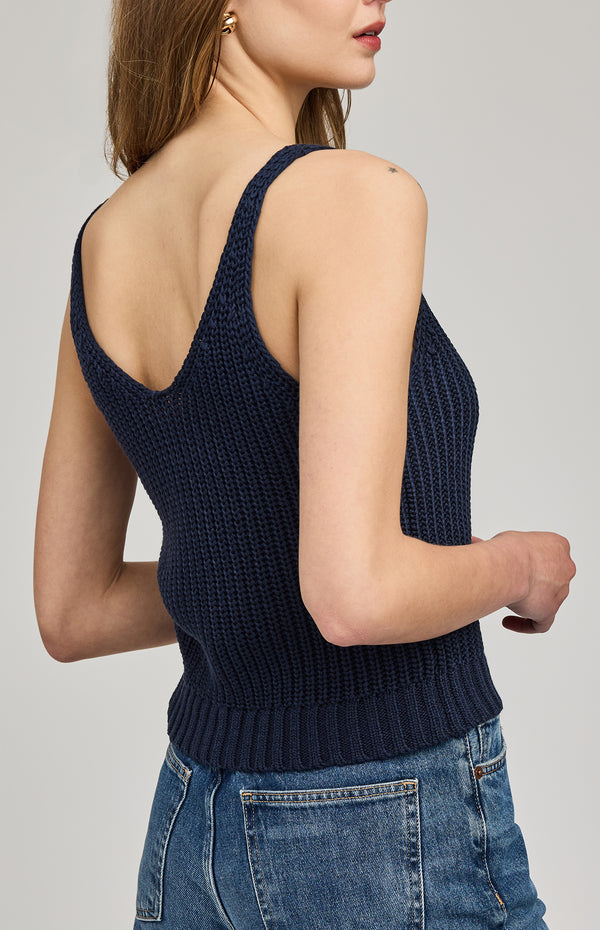Lizzie Sweater Tank I Navy Blue