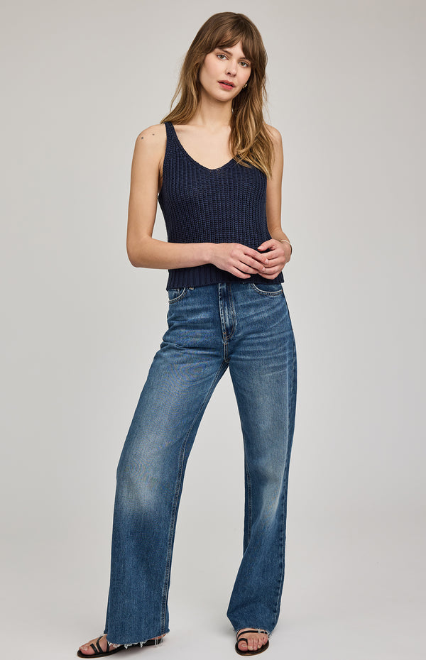 Lizzie Sweater Tank I Navy Blue