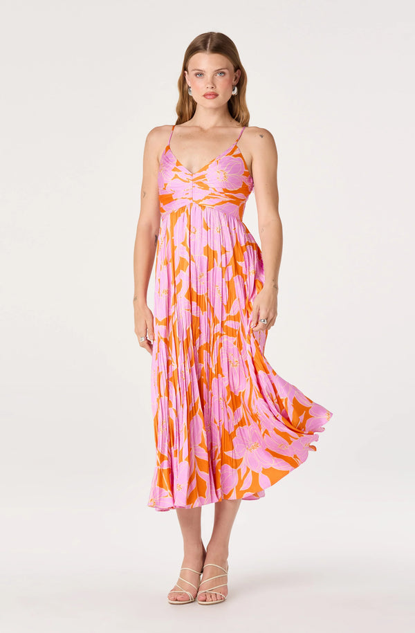 Maeve Dress I Orange Pink Floral