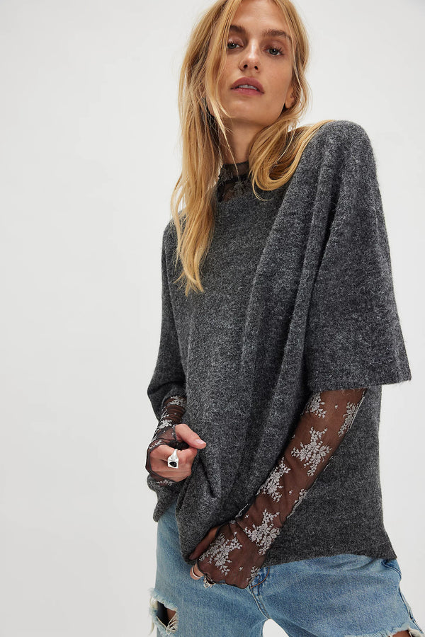 Margot Sweater Tee I Charcoal Heather