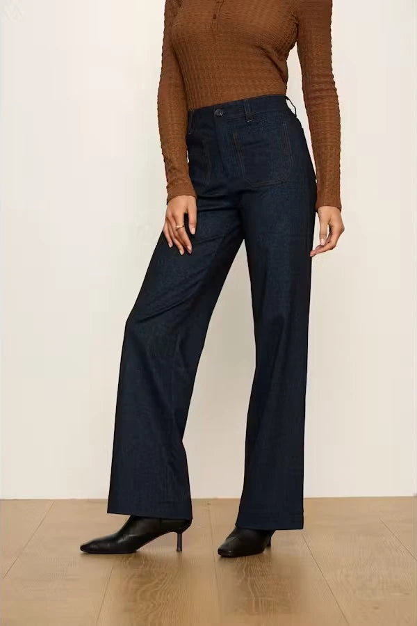 Marine Knit Denim Pant I Indigo Moon